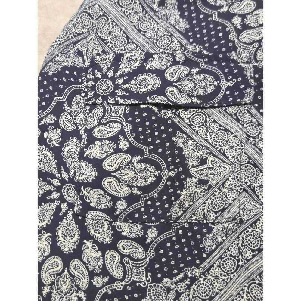 Soho New York & Company Womens Blouse Multicolor Paisley Sleeveless Zip L